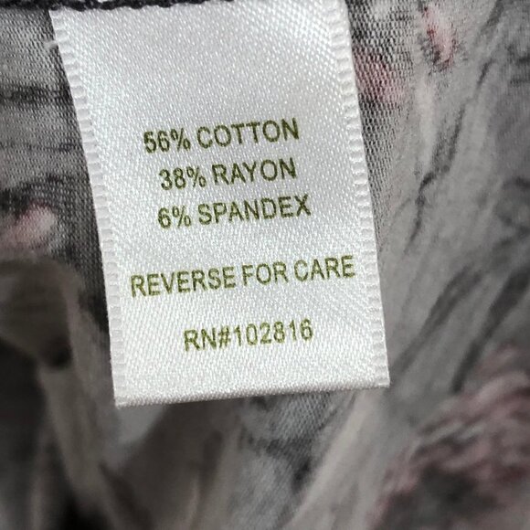 Garnet Hill Gray Red Floral Dress V Neck Small S - Picture 11 of 13